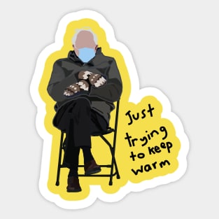 Keep Warm Bernie Sanders Mittens Abstract Sticker